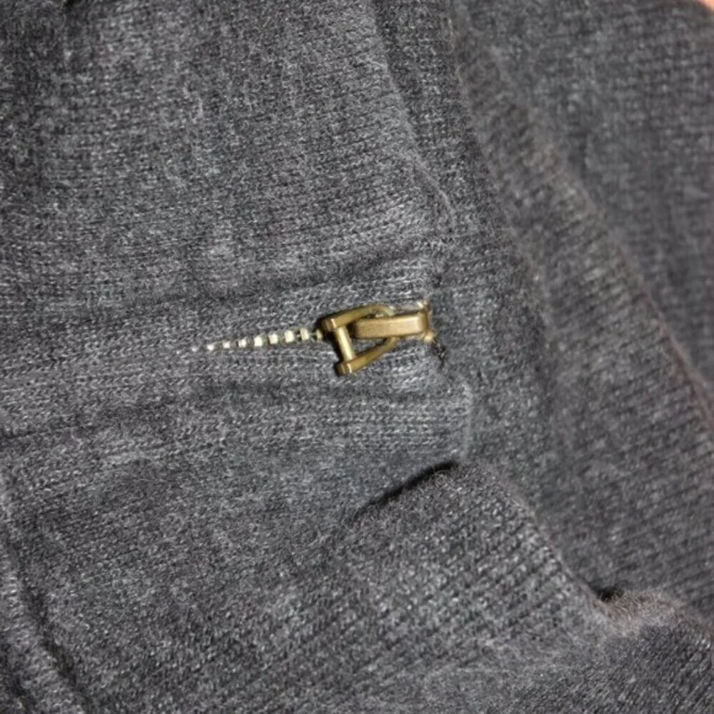 Polo Ralph Lauren Gray 100% Cotton Blend Quarter-Zip Sweater Men's Size M